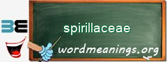 WordMeaning blackboard for spirillaceae